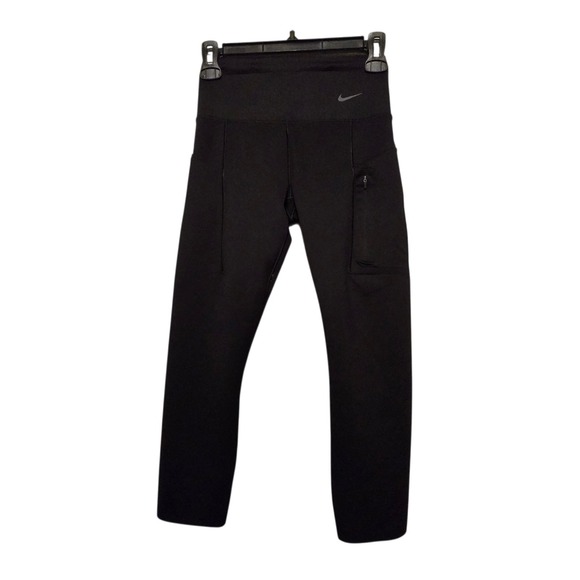 Nike Pants - Nike Dry Fit Mid-Rise Cropped Scuba Leggings Womens SM Running Black DQ5908-010